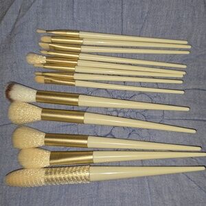 11 piece professional makeup brush set in a luxurious bag.